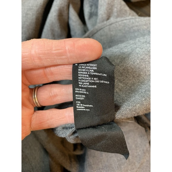 COS Wool Blend Shift Dress‎ Womens US 6 Oversized Gray Tunic Lagenlook Scandi - Picture 6 of 13